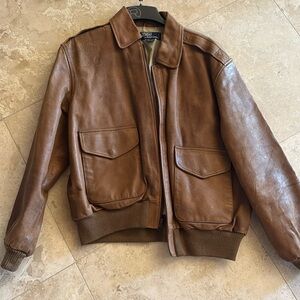 Vintage polo leather bomber sz med